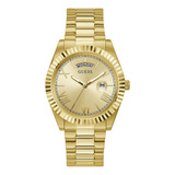 Reloj Hombre Guess Gw0265g2 Cuarzo Pulso Dorado En Acero