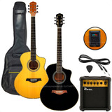 Guitarra Electroacustica Eq + Ampli 10w + Funda + Cable +pua