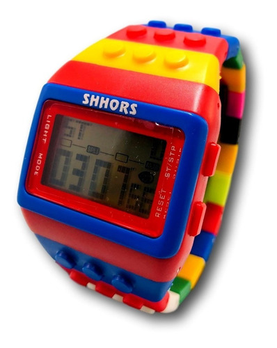 Reloj Shhors Multicolor Luz Led Cronometro Fechador Bloques