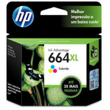 Cartucho Hp 664xl Color Original - 8ml - F6v30ab