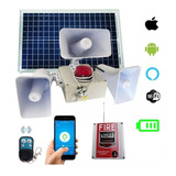 Alarma Vecinal Solar Wifi Rf Tres Sirena Boton Fire 300m App