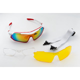 Óculos Esportivo Polarizado Jh-037 Branco E Vermelho Vibes