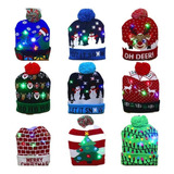 Lote 10 Gorro De Navidad Con Luz Led Regalo Navideño Mayoreo