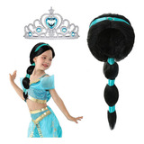 Peluca De Princesa Rabe Para Nias, Trenza De Jazmn Con Tiara