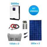 Kit Solar Fotovoltaico 3000w Híbrido Base
