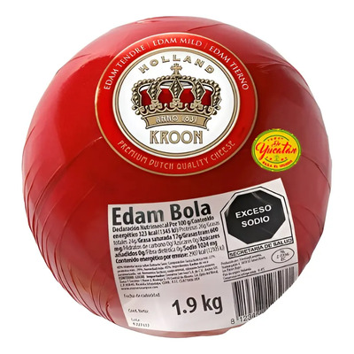 Queso Edam Marca Kroon 1.9kg Importado Holanda | Envío gratis
