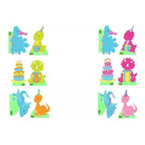 Decoração De Festa Baby Dino Kit 10 Display De 28 Cm