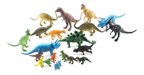 Kit Dinossauros De Brinquedo 16 Peças Plastico Realista