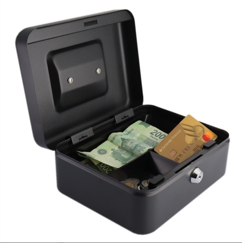 Caja De Dinero Fuerte Seguridad Cash Box Metálica 20 Cm