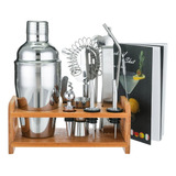  Bartender Coctelera Set Utensilios Bar 12 Piezas Con Base