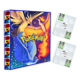 Álbum Pasta Fichário Pokemon + 20 Folhas Pássaros Lendários