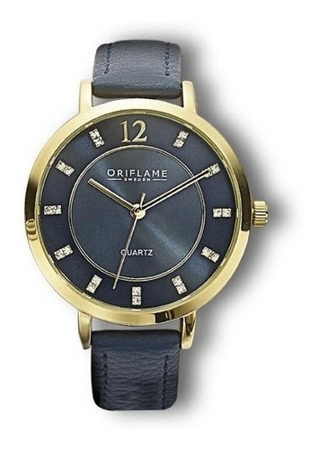 Reloj Oriflame Con Cristales Royal Azul Navy