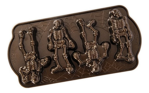 Molde Para Torta Esqueletos Halloween Nordic Ware Color Marrón