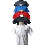Kit 4 Camisetas Polo Masculina Poliéster Bolso Pra Uniforme