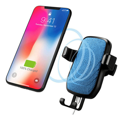 Cargador Soporte Auto Inalambrico Qi iPhone 8 Plus X S7 S8