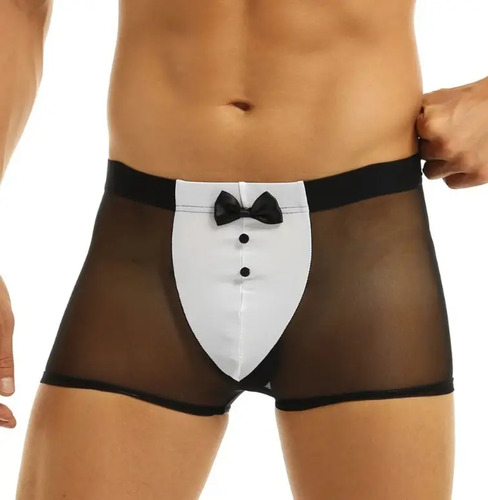 Sexy Boxer Calzon Transparente De Mesero Maid Para Hombre