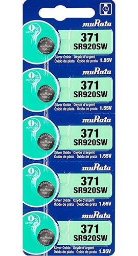 5 Pilas 371 Sr920sw Murata Sony Óxido De Plata 1.55v