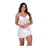 Camisola Carol Renda Transparente Sexy Sensual Lingerie 