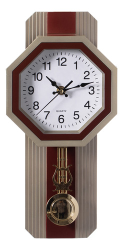 Reloj De Pared De Plastico Con Pendulo De Madera Redonda Bei
