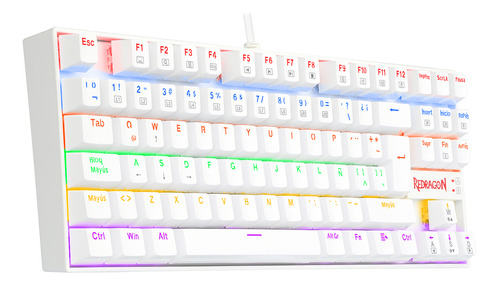 Teclado Redragon Kumara K552 Rainbow Blanco Switch Rojo