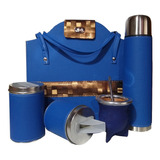 Set Matero Cartera Azul Combinado Mate Camionero Termo 1 L