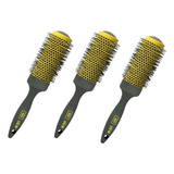 Cepillo Brushing Termico Ionizado Har Bee 44mm Talle L X3 Color Amarillo