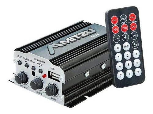 Amplificador Bluetooth Usb Fm Control Auto Moto Mitzu 76 