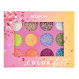 Paleta Glitter Color Fest Ruby Ro - Uni - g a $1346