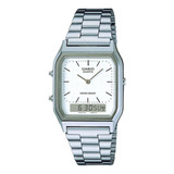 Reloj De Muñeca Casio, De Acero Inoxidable, De 28 Mm, Blanco