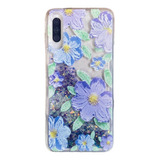 Funda Premium Flor Glitter Liquido Para Samsung Galaxy A70