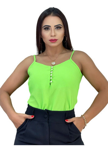 Blusinha Regata Crepe Feminina Kit10 Pérolas Atacado Revenda