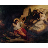 Lienzo Tela, Eugene Delacroix, Cristo En Jardín  70x87cm