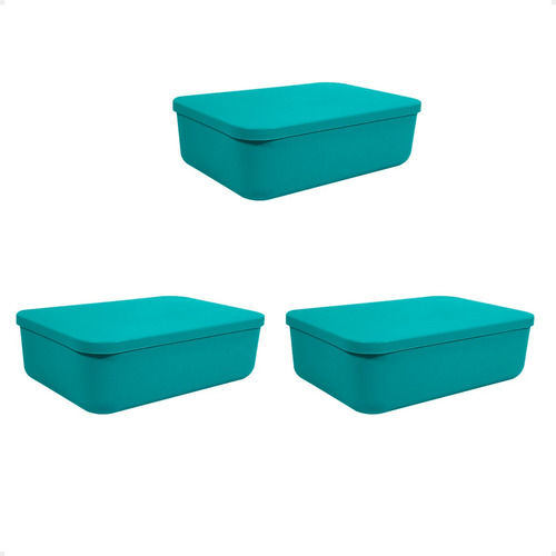 Set X3 Canastos Organizadores Con Tapa Cajas Moderna 26x18x8