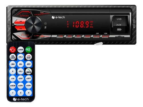 Rádio Automotivo E-tech Premium Controle Por Voz Siri Bt Aux