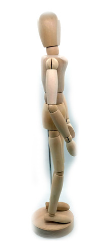 Figura Femenina De Madera 30cm Articulada Muñeco Maniqui