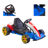 Montable Go Kart Eléctrico Aeiou Mario Bros Carro Drift 24v Color Mario Rojo