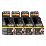 Kit 4x Gel Energel Black Carbo Caixa C/10 Sachês C/ Cafeína