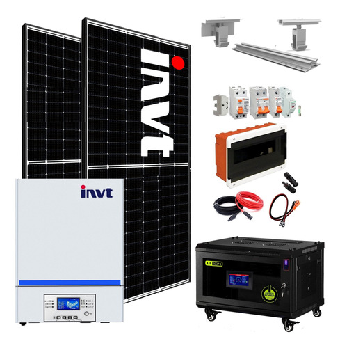 Kit Solar Completo Invt Inversor 3kw/6kw Bateria Litio M10l