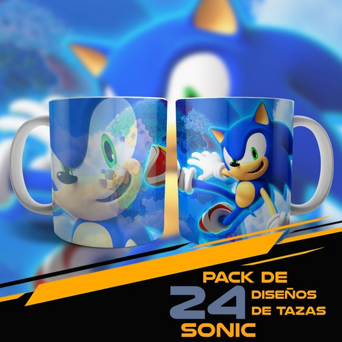 24 Plantillas Sublimación Tazas - Sonic Vol.3