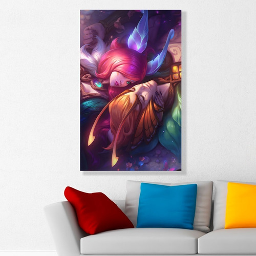 Cuadro Decorativo Rakan Xayah Bosqueviejo Lol Art 80x50cm