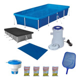 Kit Piscina 3000 L + Capa + Forro + Filtro 110v + Cloro + Pe