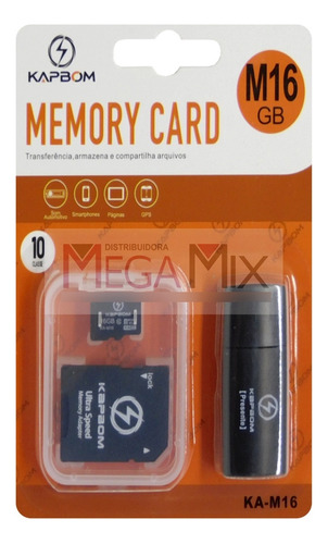 Cartão De Memória 16gb Com Adaptador Sd + Pen Drive Kapbom