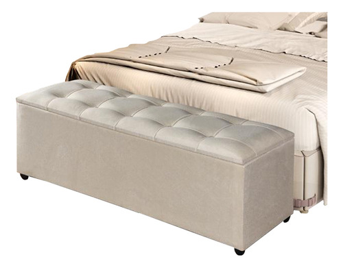 Recamier Baú Sapateira Luxo Milão 130 Cm Cama Casal Moderno