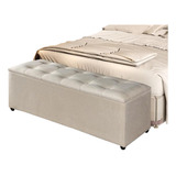 Recamier Baú Sapateira Luxo Milão 130 Cm Cama Casal Moderno