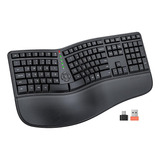 Meetion Teclado Ergonómico, Teclado Inalámbrico Dividido Con