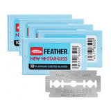 Kit 5 Cartelas Lâminas Feather Para Barbear Profissional