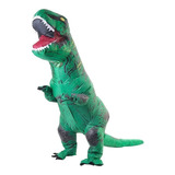Disfraz Dinosaurio T-rex Inflable Verde Motor Incluido 