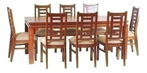 Comedor Leyda 8 Sillas Canela Raulí / Muebles América