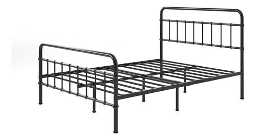 Base De Cama Metal Negra Florence Zinus 2 Plazas 150x190x36 Color Negro