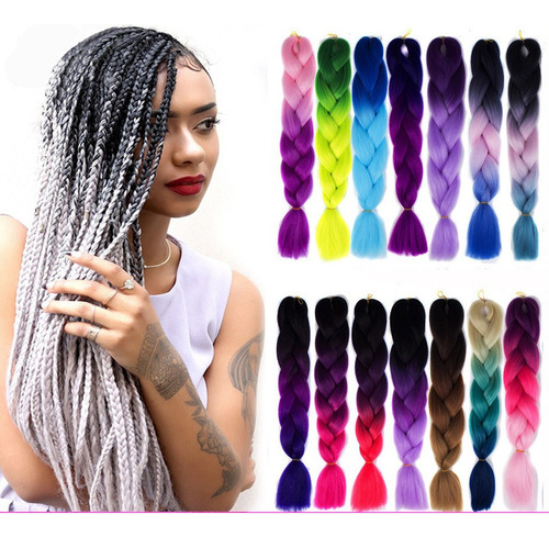 Extensiones De Trenzas Africanas Kanekalon, Paquete De 6 Pzs